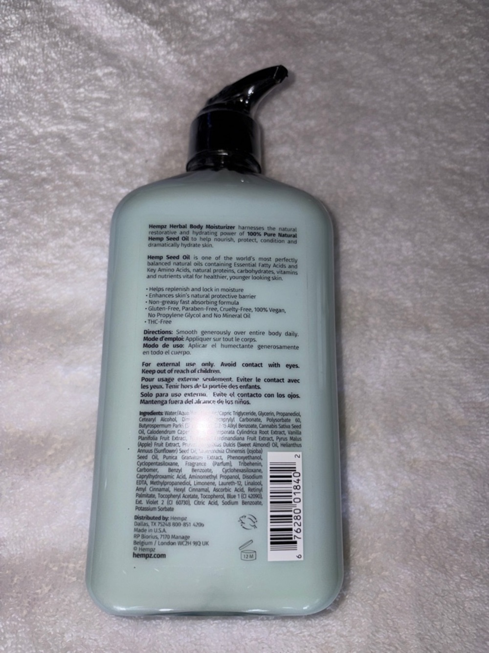 Hempz Triple Moisture Herbal Whipped Body Crème - Mint Green - Picture 2 of 2